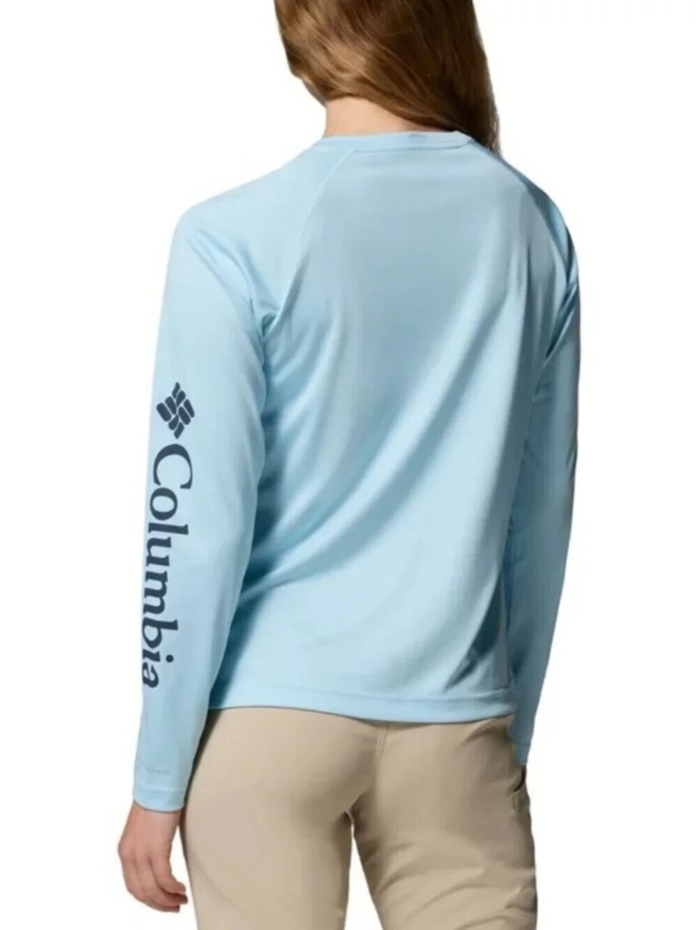 Columbia Women's Long Sleeve Sun Tee, Spring Blue - Picture 3 of 7